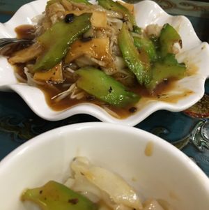 Bitter Gourd Noodle Dish at Benzhen Vegetarian in Hong Kong Island