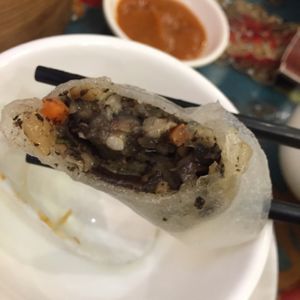 Black truffle mushrooms dumplings at Benzhen Vegetarian in Hong Kong Island