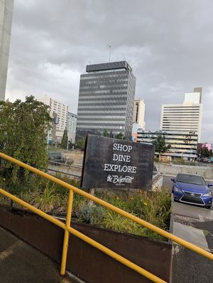 Sign on Center St near entrance at Soul Garden Bath and Body in Reno