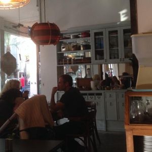 Inside at Hashachen Bistro in Tel Aviv
