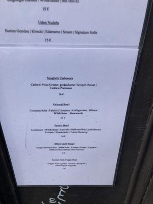 Menu  at Seoul Green in Frankfurt