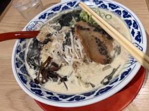 Standard vegan tonkotsu style  at Ramen Kiou - Hankyu Higashidori Branch in Osaka