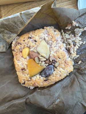 Rice steamed in a lotus leaf   at Mountain Range in Cheonan
