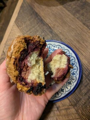 Vegan raspberry scone at Keoghs Cafe in Dublin