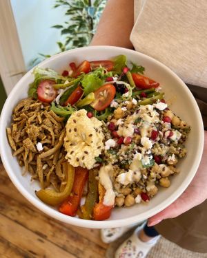 Our popular and freshly made nourish bowls, available all day to sit in or take away. at The Wren in Saltburn-by-the-sea