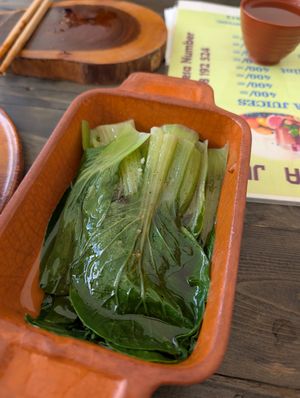 Seasonal greens. This was actually SO GOOD at Kiota Food in Nairobi