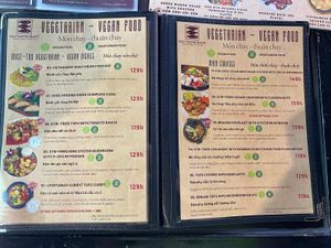 Many menu pages of vegan options at Ngư Restaurant - Vietnamese Cuisine & Vegan Food  in Hanoi