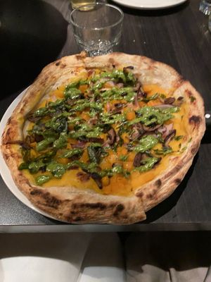 Weird flavour combo, butternut squash and pesto drizzle, was ok  at Bardō - Guelph in Guelph