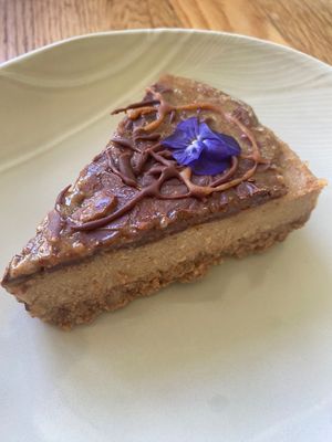 Raw peanut butter chocolate cheesecake  at Raw Living Kitchen in Waynesville