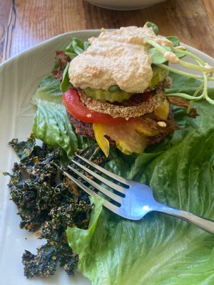 Raw beet burger at Raw Living Kitchen in Waynesville