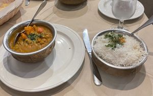 chana masala and coconut rice  at Curry Club in East Setauket