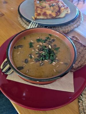 Sweet potato soup at Folks Cafe in Edinburgh