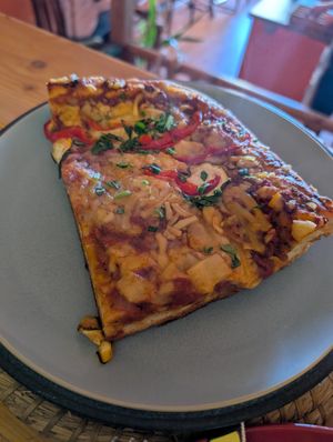 Pizza slice £6.50 at Folks Cafe in Edinburgh