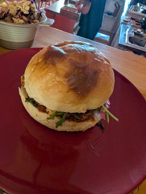 Special tempeh sandwich £9.50 at Folks Cafe in Edinburgh