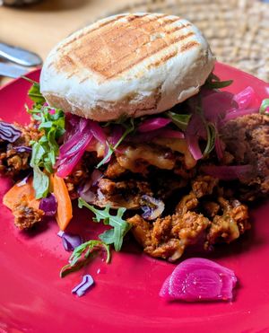 Sloppy folks burger at Folks Cafe in Edinburgh
