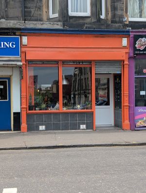 Outside at Folks Cafe in Edinburgh