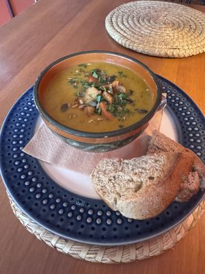 Sweet potato soup   at Folks Cafe in Edinburgh
