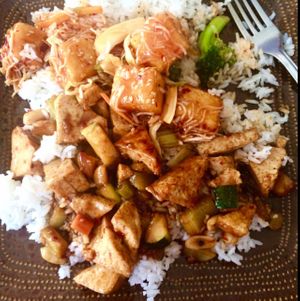Sesame Tofu (top) and Kung Pao Tofu (bottom) at Tasty Garden in Northglenn