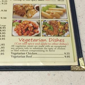 They can veganize all the chicken and beef dishes. at Tasty Garden in Northglenn