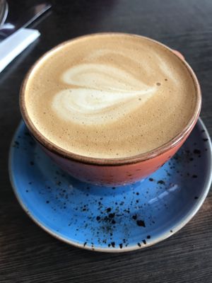 Flat white with oat milkk  at Vee Cafe in Tramore