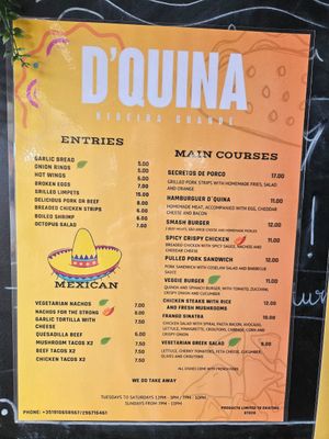 Menu at D'Quina in Ribeira Grande