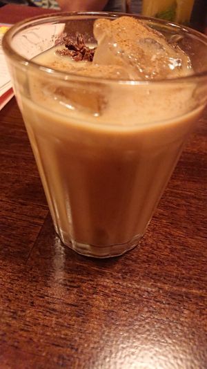Iced masala chai at Karma Kitchen in Brussels