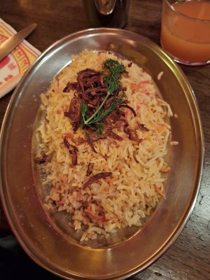 Pilau rice at Karma Kitchen in Brussels