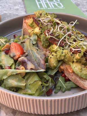 Vegan Avocado bread  at Café Hans  in Eckernfoerde