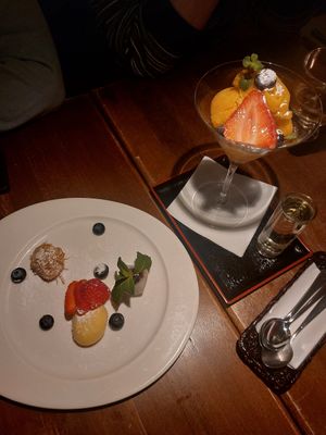 Mochi and Mango-Yuzu Sorbet at Restaurant Damoa in Marburg