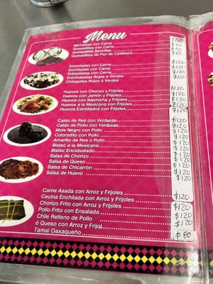 menu 1  at Comedor Laurita in Oaxaca