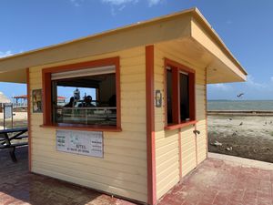 Kiosk 1 - Caribbean in background at Vegan Bites in Belize City