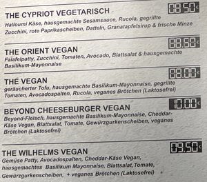 Menu (vegan).  at Wilhelms Burger in Berlin