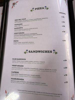 Additional vegetarian options   at Nina Del Valle in Ollantaytambo