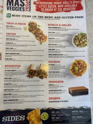 Taqueria Menu  at Veggie Grill by Next Level in Carlsbad