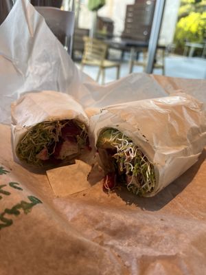 Grilled chicken wrap  at Veggie Grill by Next Level in Carlsbad