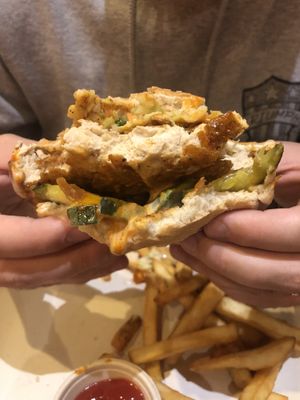Nashville hot chicken sandwich  at Veggie Grill by Next Level in Carlsbad
