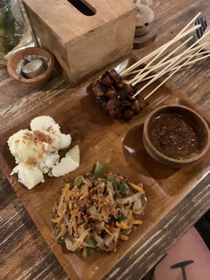 Vegan chicken sate (gluten free)  at Samadi Kitchen Lab in Canggu