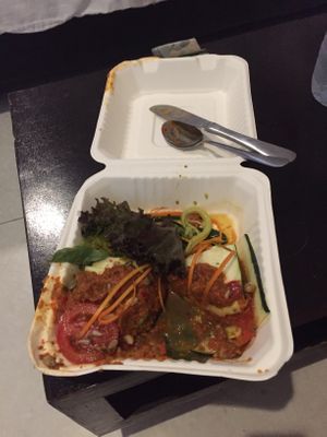 Raw vegan lasagne. Sorry I already ate some before pic  at Samadi Kitchen Lab in Canggu