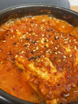 Braised Tofu. (Dubu Jorim)   at Monggeul Monggeul - 몽글몽글 in Seoul