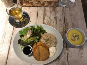 The soybean cutlet along with the homemade tartar sauce is surprisingly really delicious. I’ve tried few soybean based meat so far and this is the best. Definitely recommended  at AIN SOPH.Soar in Tokyo