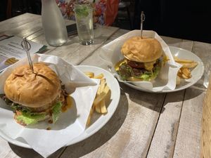 Two kinds of burger  at AIN SOPH.Soar in Tokyo