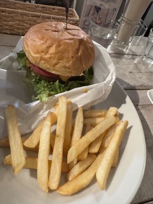 Burger with mexican chilli (not spicy)  at AIN SOPH.Soar in Tokyo