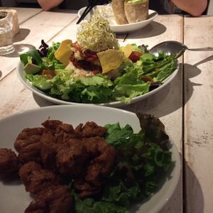 Soy karage and Taco Rice at AIN SOPH.Soar in Tokyo