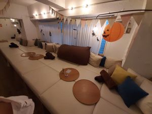 The inside with Halloween decorations at AIN SOPH.Soar in Tokyo