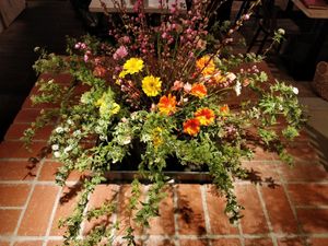 Ikebana class at the restaurant final result at AIN SOPH.Soar in Tokyo