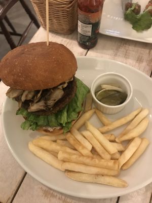 Mushroom burger ! at AIN SOPH.Soar in Tokyo