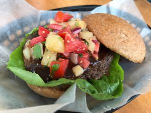 BBQ Burger  at Roots Wraps and Smoothies in San Ignacio