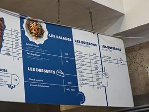 Menu inside at Kanisos in Uccle