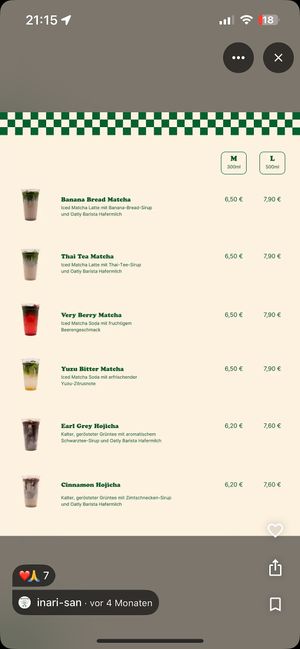 Menu 21.07.25  at Inari-San in Frankfurt