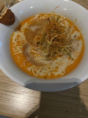 Vegan miso ramen bowl  at New Wave in Manchester